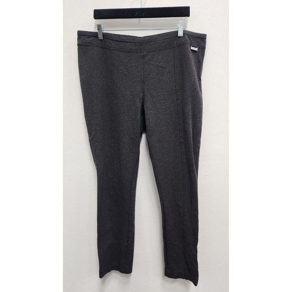 Calvin Klein Pants - Calvin Klein Womens Dress Pants Sz XL Gray Power Stretch Ponte Pull On High Rise